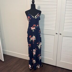 Navy Floral Maxi Dress